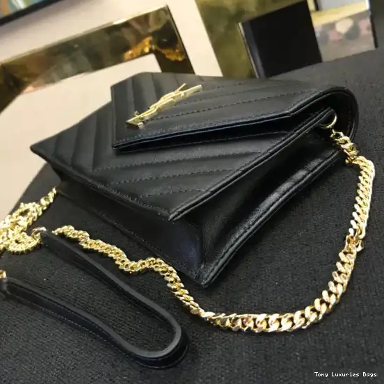 Tony Luxuries CHAIN MATELASSÉ WALLET YSL CASSANDRE 0706